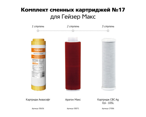 Комплект сменных картриджей №17 для Гейзер Макс
